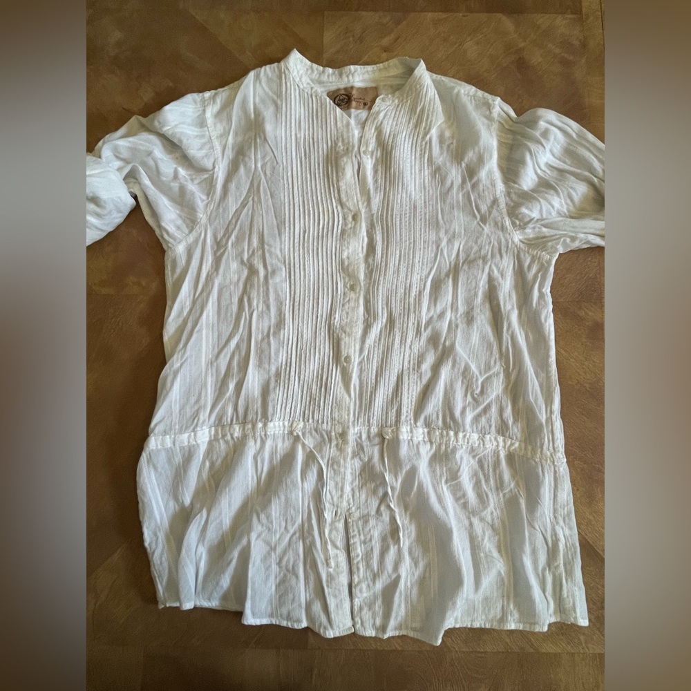 GAP White Bib-Collar Button-Down Top | Size XL